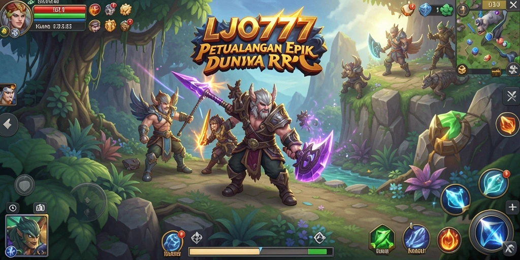 Screenshot utama LJO777 menampilkan aksi seru dalam gameplay RPG.